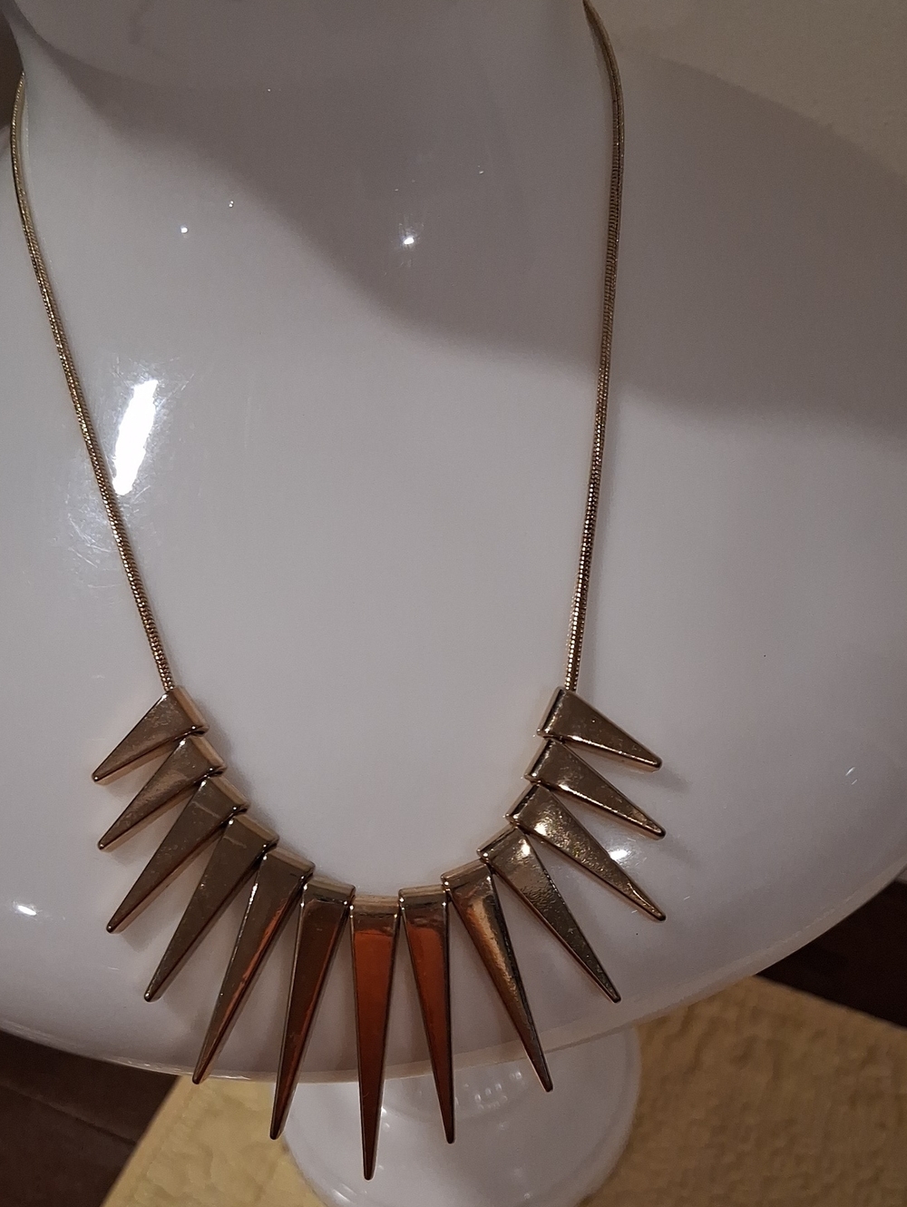 Statement Spike Pendant Necklace - Gold Tone EXPRESS
